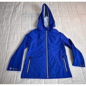 Kids Hunter Blue Nylon‎ Hooded Lightweight Rain Jacket Size 4T